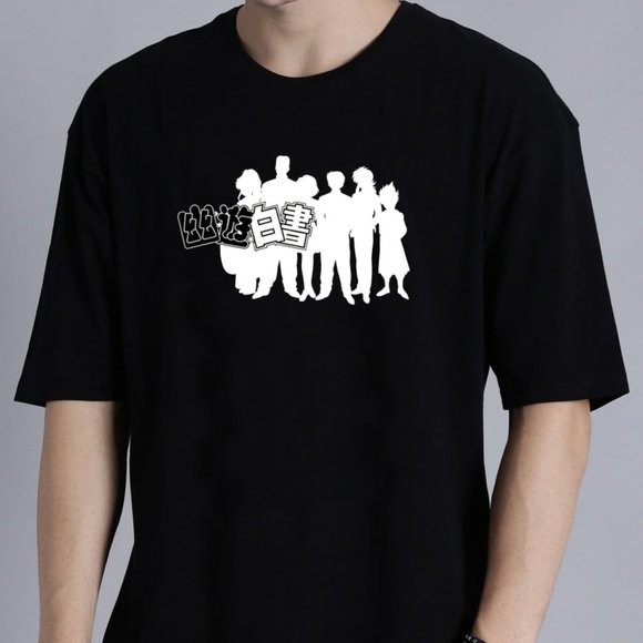 Yu Yu Hakusho Characters Shadow on Black T-Shirt - Picture 1 of 1